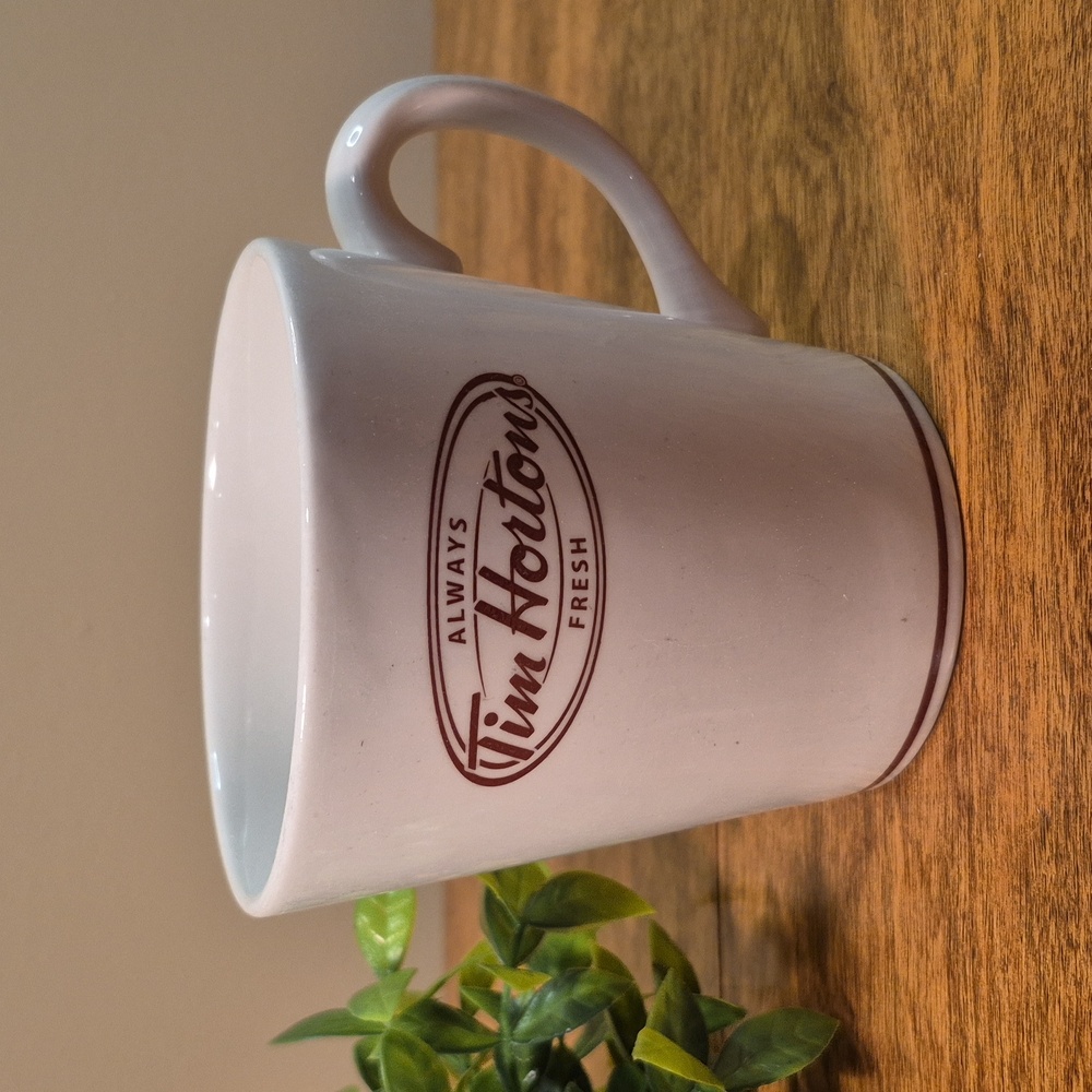 TIM HORTONS Steelite Diner Style Bilingual 'Always Fresh' Large Size Coffee Mug